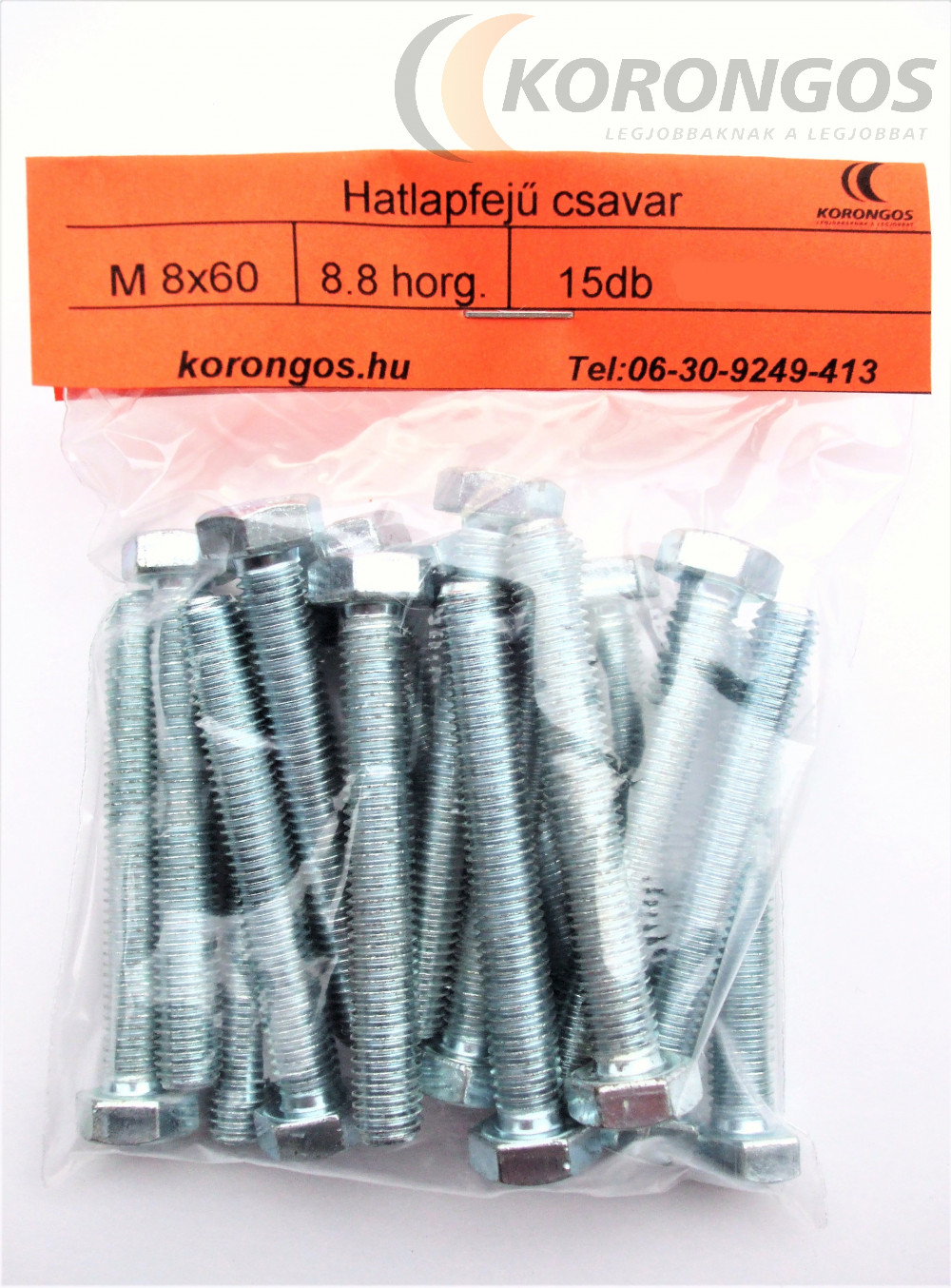 Hatlapfejű csavar M 8X60 15db-os csomagban - Korongos