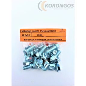 Hatlapfejű peremes csavar M8x20  20db-os csomagban