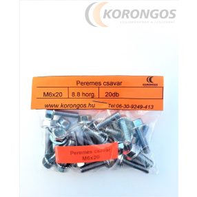 Hatlapfejű peremes csavar M6 X20  20db-os kiszerelésben